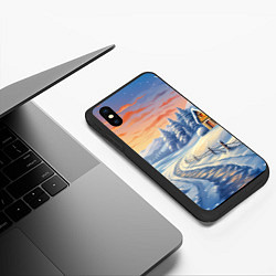 Чехол iPhone XS Max матовый Предновогодний восход, цвет: 3D-черный — фото 2