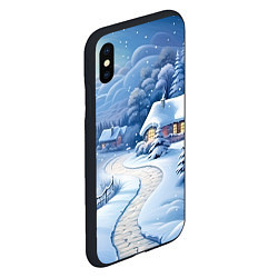 Чехол iPhone XS Max матовый Тропинка в новый год, цвет: 3D-черный — фото 2