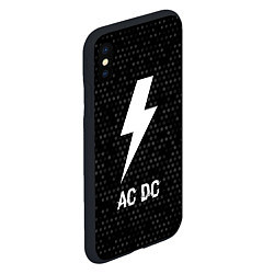 Чехол iPhone XS Max матовый AC DC glitch на темном фоне, цвет: 3D-черный — фото 2