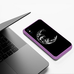 Чехол iPhone XS Max матовый Moon wave, цвет: 3D-фиолетовый — фото 2