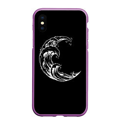 Чехол iPhone XS Max матовый Moon wave, цвет: 3D-фиолетовый