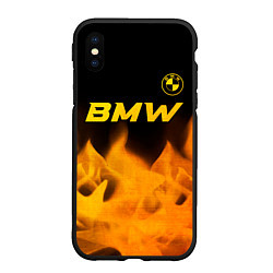 Чехол iPhone XS Max матовый BMW - gold gradient посередине, цвет: 3D-черный