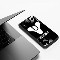 Чехол iPhone XS Max матовый Destiny glitch на темном фоне, цвет: 3D-черный — фото 2
