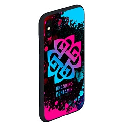 Чехол iPhone XS Max матовый Breaking Benjamin - neon gradient, цвет: 3D-черный — фото 2