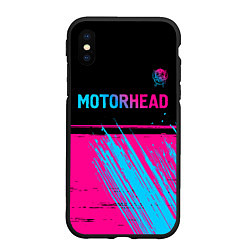 Чехол iPhone XS Max матовый Motorhead - neon gradient посередине, цвет: 3D-черный