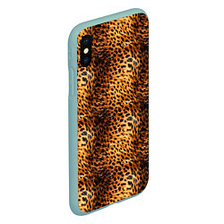 Чехол iPhone XS Max матовый Текстура кожи животного паттерн, цвет: 3D-мятный — фото 2