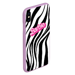 Чехол iPhone XS Max матовый Ретро Барби - паттерн полосок зебры, цвет: 3D-сиреневый — фото 2