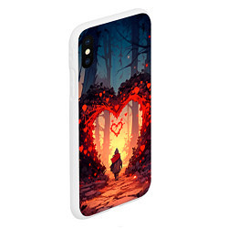 Чехол iPhone XS Max матовый Сердце в сердце на закате, цвет: 3D-белый — фото 2