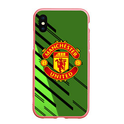 Чехол iPhone XS Max матовый ФК Манчестер Юнайтед спорт, цвет: 3D-баблгам
