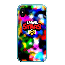 Чехол iPhone XS Max матовый Brawl stars все персонажи бравлеры, цвет: 3D-мятный