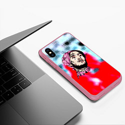 Чехол iPhone XS Max матовый Lil peep steel rap, цвет: 3D-малиновый — фото 2