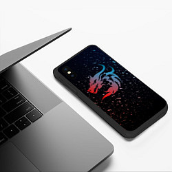 Чехол iPhone XS Max матовый Дракон млечный путь, цвет: 3D-черный — фото 2
