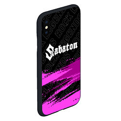 Чехол iPhone XS Max матовый Sabaton rock legends посередине, цвет: 3D-черный — фото 2