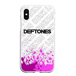 Чехол iPhone XS Max матовый Deftones rock legends посередине, цвет: 3D-белый