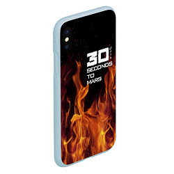 Чехол iPhone XS Max матовый Thirty Seconds to Mars fire, цвет: 3D-голубой — фото 2
