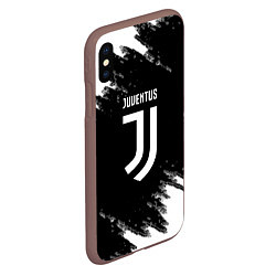 Чехол iPhone XS Max матовый Juventus спорт краски черно белый, цвет: 3D-коричневый — фото 2