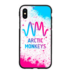 Чехол iPhone XS Max матовый Arctic Monkeys neon gradient style, цвет: 3D-черный