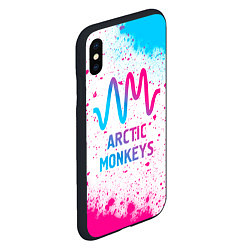 Чехол iPhone XS Max матовый Arctic Monkeys neon gradient style, цвет: 3D-черный — фото 2