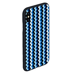 Чехол iPhone XS Max матовый Ломаные полосы синий, цвет: 3D-черный — фото 2