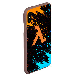 Чехол iPhone XS Max матовый Half Life logo краски, цвет: 3D-коричневый — фото 2