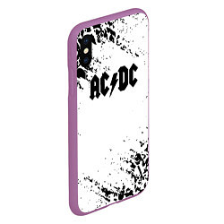 Чехол iPhone XS Max матовый ACDC rock collection краски черепа, цвет: 3D-фиолетовый — фото 2