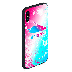 Чехол iPhone XS Max матовый Papa Roach neon gradient style, цвет: 3D-черный — фото 2