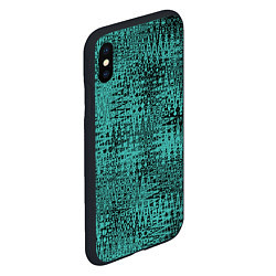 Чехол iPhone XS Max матовый Абстракция сине-зелёный, цвет: 3D-черный — фото 2