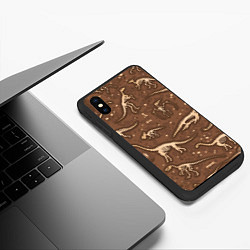 Чехол iPhone XS Max матовый Dinosaurs bones, цвет: 3D-черный — фото 2