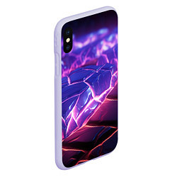 Чехол iPhone XS Max матовый Фиолетовые кристалы, цвет: 3D-светло-сиреневый — фото 2