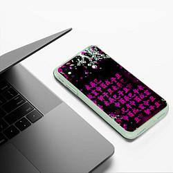 Чехол iPhone XS Max матовый Аниме бомбинг пинк, цвет: 3D-салатовый — фото 2