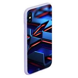 Чехол iPhone XS Max матовый Плиты синего оттенка, цвет: 3D-светло-сиреневый — фото 2