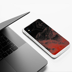 Чехол iPhone XS Max матовый Красный дым на чёрном, цвет: 3D-белый — фото 2