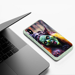 Чехол iPhone XS Max матовый Портрет ужасной восковой ведьмы, цвет: 3D-салатовый — фото 2