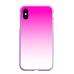 Чехол iPhone XS Max матовый Розово-белый градиент, цвет: 3D-сиреневый