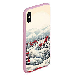 Чехол iPhone XS Max матовый Зимнее чудо, цвет: 3D-розовый — фото 2