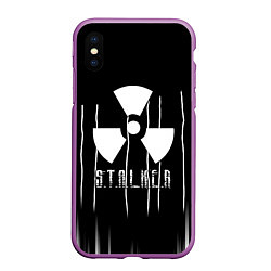 Чехол iPhone XS Max матовый Stalker чернобыль, цвет: 3D-фиолетовый