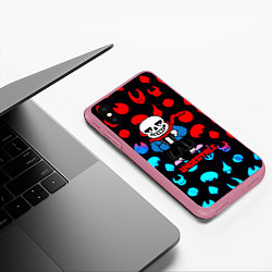 Чехол iPhone XS Max матовый Undertale роглайк, цвет: 3D-малиновый — фото 2