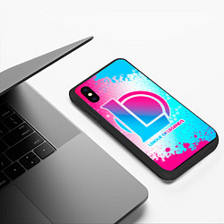 Чехол iPhone XS Max матовый League of Legends neon gradient style, цвет: 3D-черный — фото 2