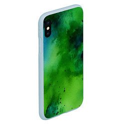 Чехол iPhone XS Max матовый Акварелика, цвет: 3D-голубой — фото 2