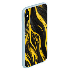 Чехол iPhone XS Max матовый Жёлтая и чёрная краска, цвет: 3D-голубой — фото 2