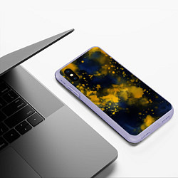 Чехол iPhone XS Max матовый Акварелика в синем, цвет: 3D-светло-сиреневый — фото 2