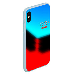 Чехол iPhone XS Max матовый AUDI sport brend color, цвет: 3D-голубой — фото 2