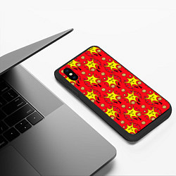 Чехол iPhone XS Max матовый Звездная каракуля, цвет: 3D-черный — фото 2