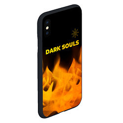 Чехол iPhone XS Max матовый Dark Souls - gold gradient посередине, цвет: 3D-черный — фото 2