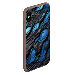 Чехол iPhone XS Max матовый Синяя текучая субстанция, цвет: 3D-коричневый — фото 2