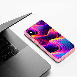 Чехол iPhone XS Max матовый Неоновый узор неоновая волна, цвет: 3D-баблгам — фото 2