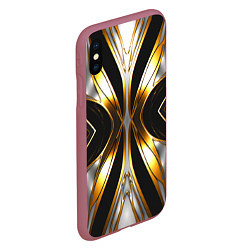 Чехол iPhone XS Max матовый Неоновый узор стальная бабочка, цвет: 3D-малиновый — фото 2