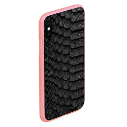 Чехол iPhone XS Max матовый Черная кожа рептилии, цвет: 3D-баблгам — фото 2