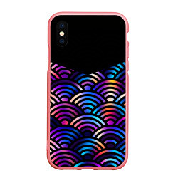 Чехол iPhone XS Max матовый Чёрный берег и рябь на волнах, цвет: 3D-баблгам