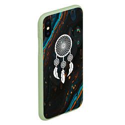 Чехол iPhone XS Max матовый Ловец снов и чёрный мыльный пузырь, цвет: 3D-салатовый — фото 2